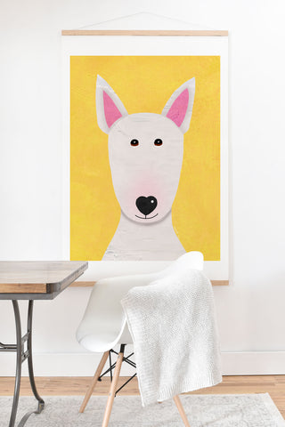 Isa Zapata Bull Terrier love Art Print And Hanger
