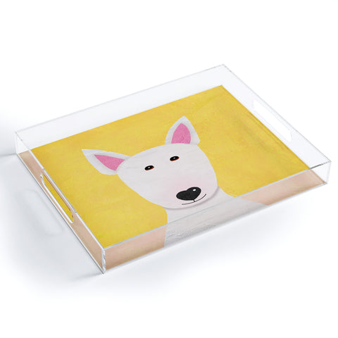 Isa Zapata Bull Terrier love Acrylic Tray