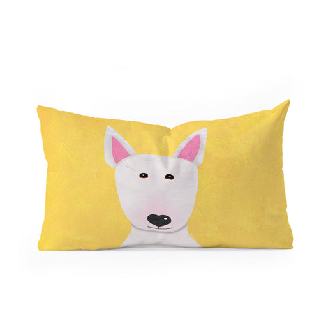 Isa Zapata Bull Terrier love Oblong Throw Pillow