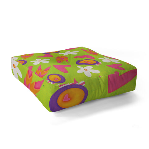 Isa Zapata Candy Flowers Floor Pillow Square