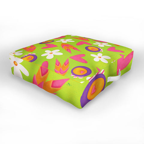 Isa Zapata Candy Flowers Outdoor Floor Cushion