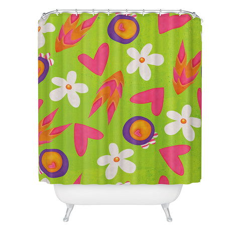 Isa Zapata Candy Flowers Shower Curtain