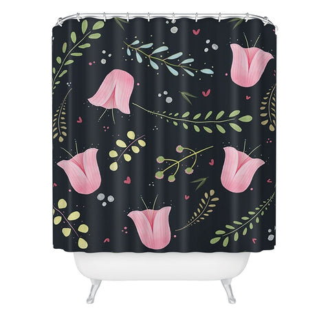 Isa Zapata Eucalyptus roses and love Shower Curtain