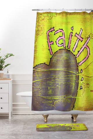 Isa Zapata Faith Shower Curtain And Mat