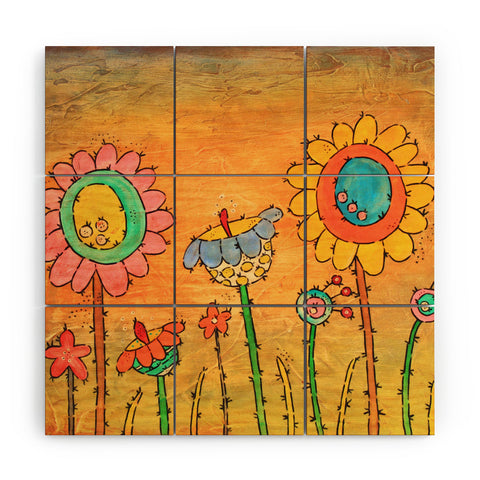 Isa Zapata Festive Garden Wood Wall Mural