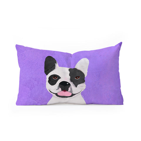 Isa Zapata Frenchie love Oblong Throw Pillow