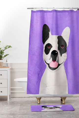 Isa Zapata Frenchie love Shower Curtain And Mat