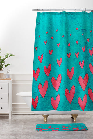 Isa Zapata Love Is In The Air 1 Shower Curtain And Mat