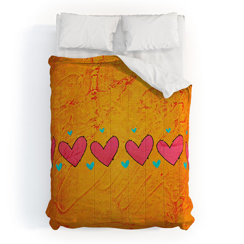 Isa Zapata Love Is In The Air Orange Comforter