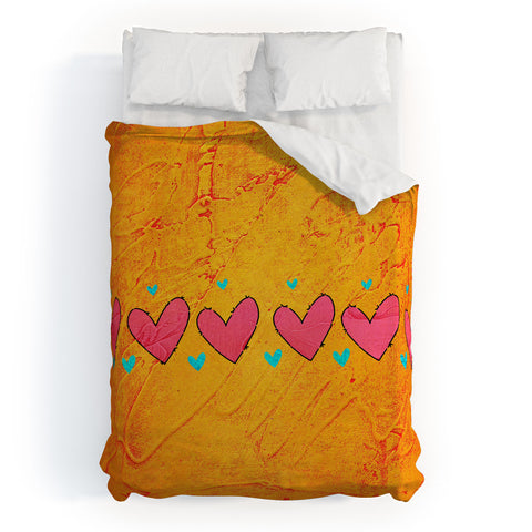 Isa Zapata Love Is In The Air Orange Duvet Cover