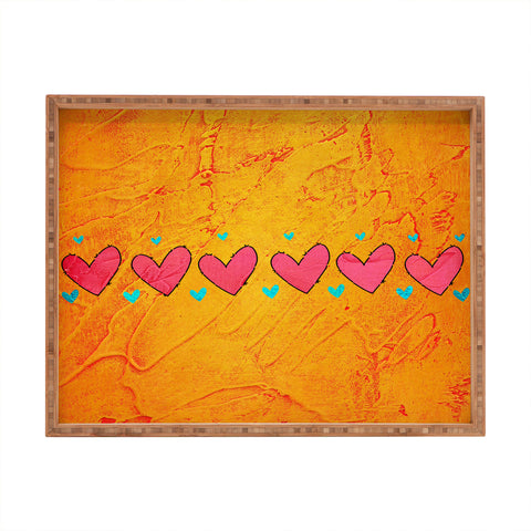 Isa Zapata Love Is In The Air Orange Rectangular Tray