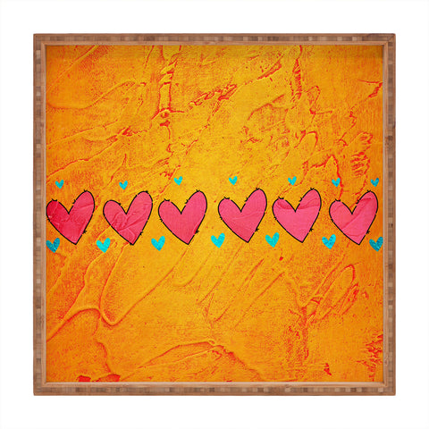 Isa Zapata Love Is In The Air Orange Square Tray