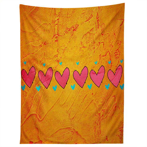 Isa Zapata Love Is In The Air Orange Tapestry