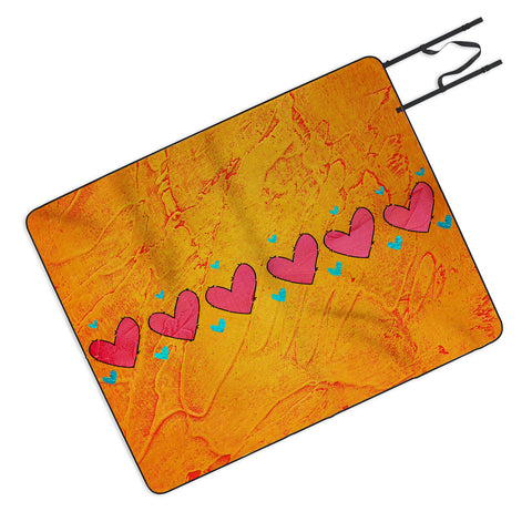 Isa Zapata Love Is In The Air Orange Picnic Blanket