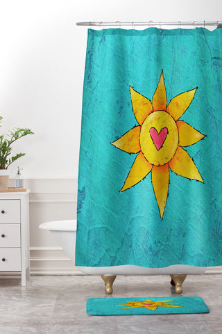 Isa Zapata Love Rays Shower Curtain And Mat