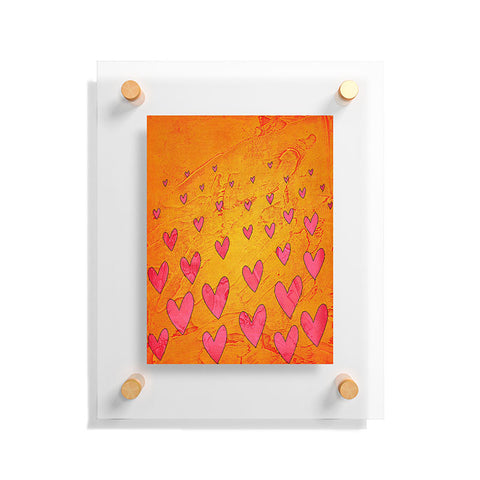 Isa Zapata Love Shower Orange Floating Acrylic Print