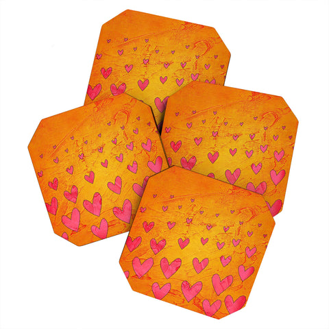 Isa Zapata Love Shower Orange Coaster Set