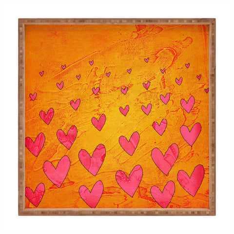Isa Zapata Love Shower Orange Square Tray