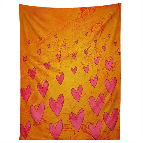 Isa Zapata Love Shower Orange Tapestry