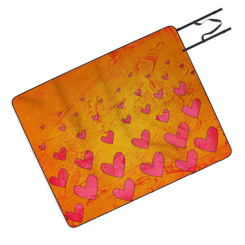 Isa Zapata Love Shower Orange Picnic Blanket