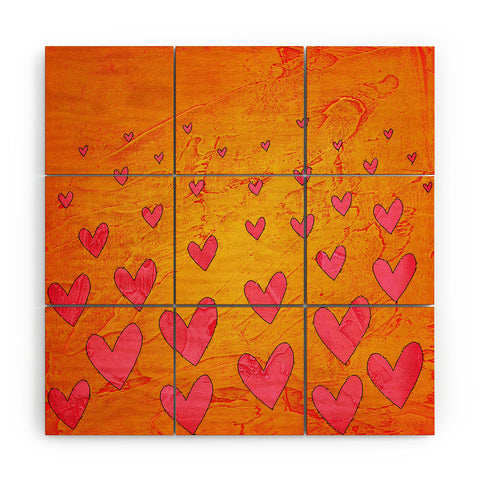 Isa Zapata Love Shower Orange Wood Wall Mural