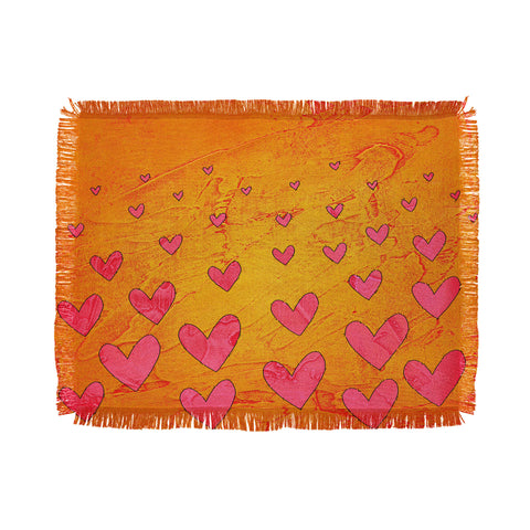 Isa Zapata Love Shower Orange Throw Blanket