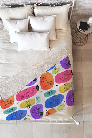 Isa Zapata Mutt Mom Fleece Throw Blanket