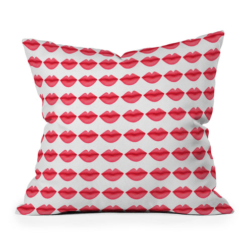Isa Zapata My Lips Pattern Throw Pillow
