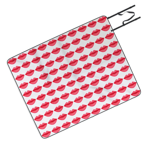 Isa Zapata My Lips Pattern Picnic Blanket