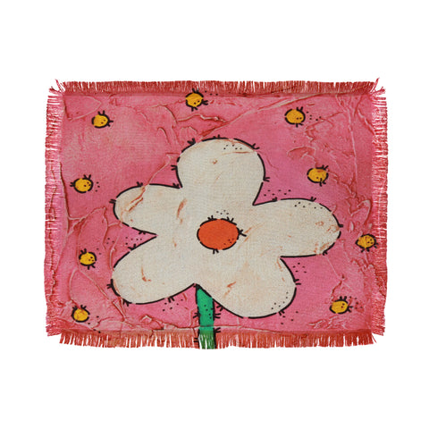 Isa Zapata The Flower Pink BK Throw Blanket