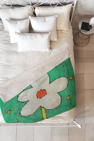 Isa Zapata The Flower Fleece Throw Blanket
