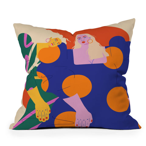 isabelahumphrey 70s Girls Throw Pillow