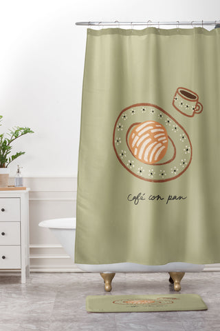 isabelahumphrey Cafe Con Pan Breakfast Shower Curtain And Mat