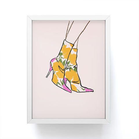 isabelahumphrey Floral Boots Framed Mini Art Print