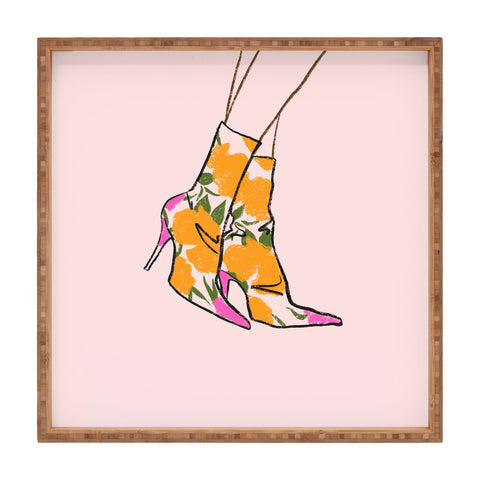 isabelahumphrey Floral Boots Square Tray