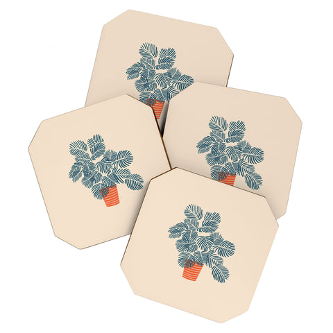 isabelahumphrey Minimal Flower Art Coaster Set