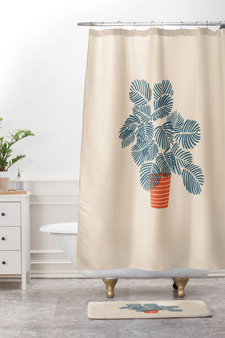 isabelahumphrey Minimal Flower Art Shower Curtain And Mat