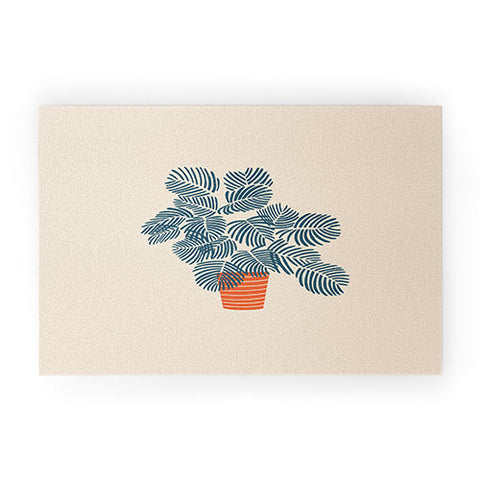 isabelahumphrey Minimal Flower Art Welcome Mat