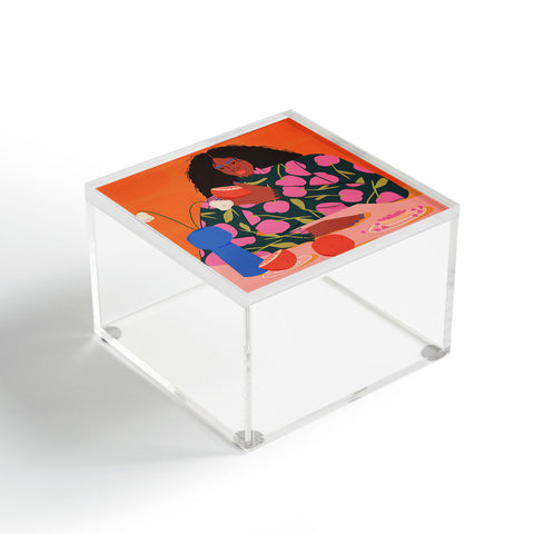 isabelahumphrey Still Life of a Woman with Dessert and Fruit Acrylic Box