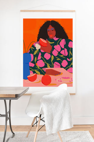 isabelahumphrey Still Life of a Woman with Dessert and Fruit Art Print And Hanger