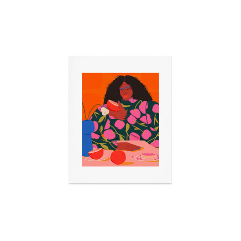 isabelahumphrey Still Life of a Woman with Dessert and Fruit Art Print