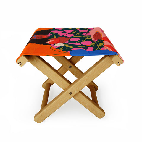 isabelahumphrey Still Life of a Woman with Dessert and Fruit Folding Stool