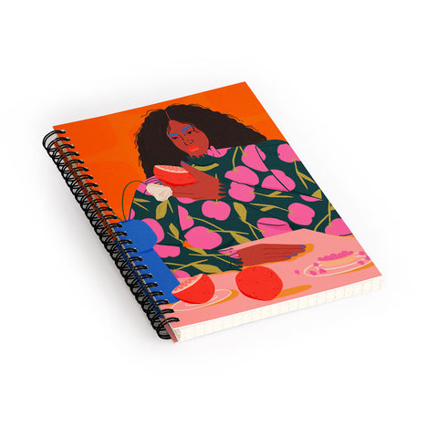 isabelahumphrey Still Life of a Woman with Dessert and Fruit Spiral Notebook