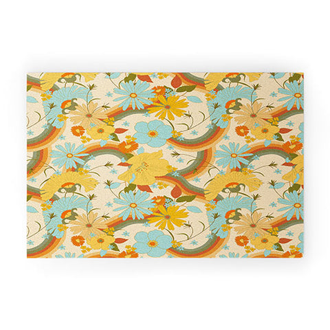 Iveta Abolina 70s Floral Vines Welcome Mat