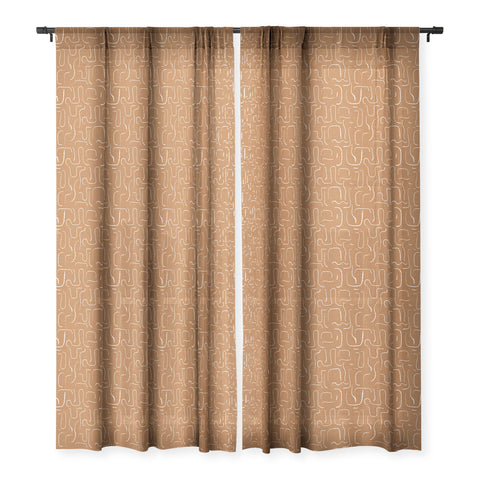 Iveta Abolina Abstract Lines Cider Sheer Window Curtain
