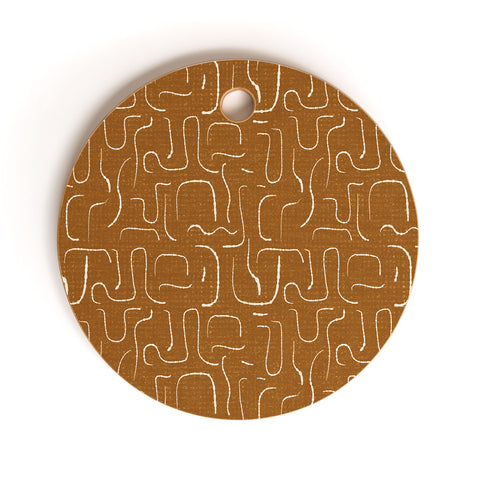 Iveta Abolina Abstract Lines Cider Cutting Board Round