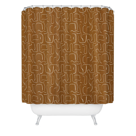 Iveta Abolina Abstract Lines Cider Shower Curtain