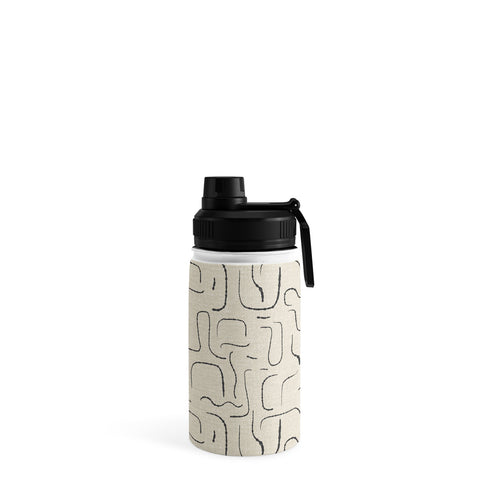 Iveta Abolina Abstract Lines Gray Water Bottle