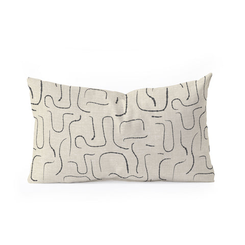 Iveta Abolina Abstract Lines Gray Oblong Throw Pillow