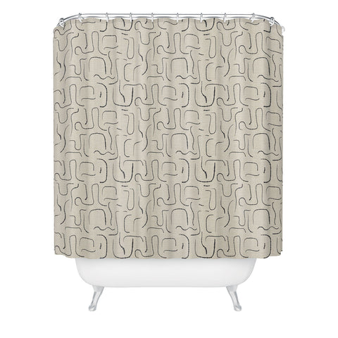 Iveta Abolina Abstract Lines Gray Shower Curtain